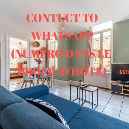 Apartment Le Beaumont - Barbieux, 3beds, Parking, Terrace Roubaix